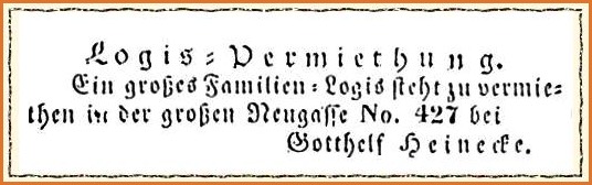 Anzeige Logis-Vermietung